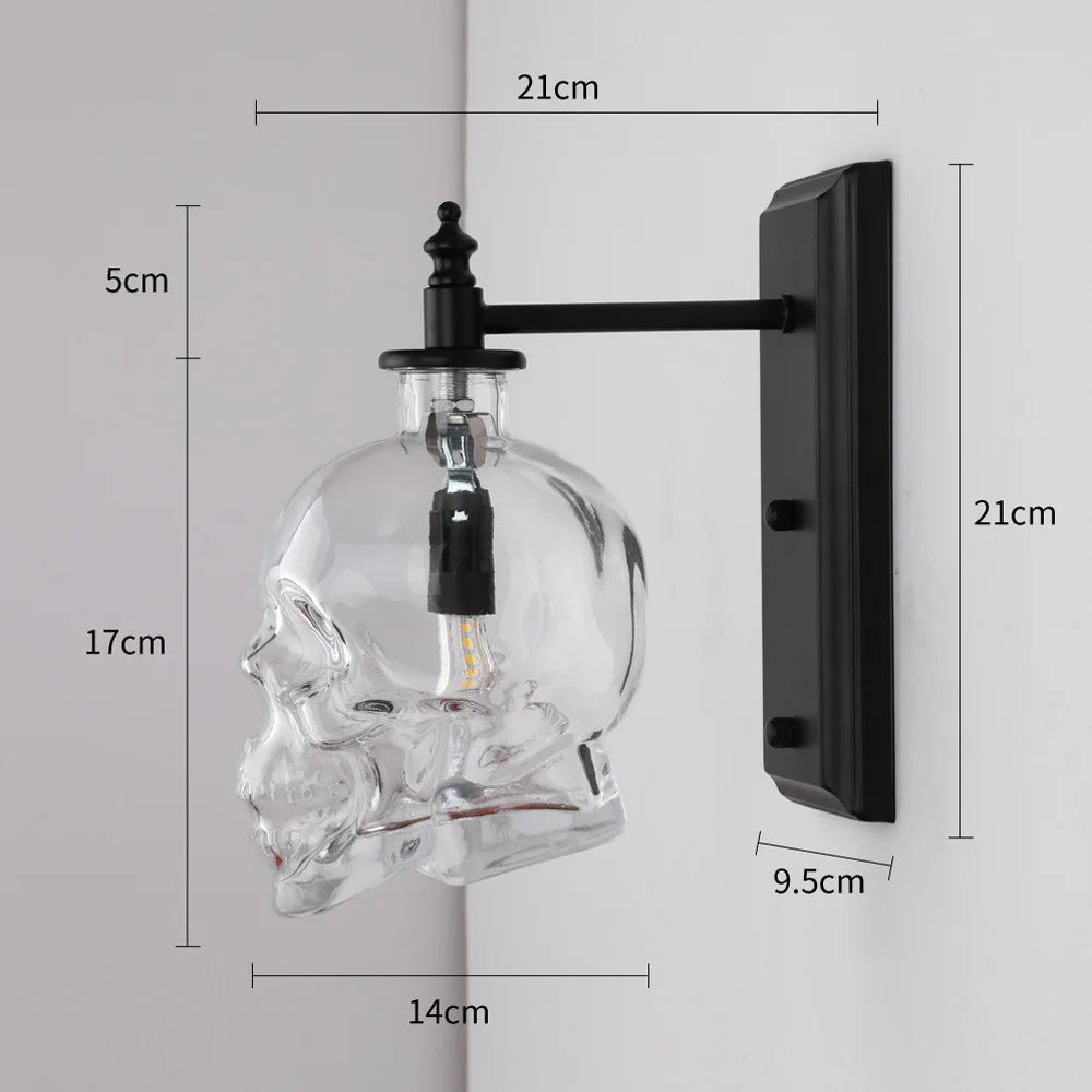 suspension loft américain rétro led crâne bouteille vin décoration café - vue 7 sur 9