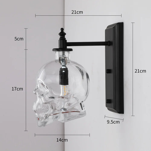 suspension loft américain rétro led crâne bouteille vin décoration café - vue 8 sur 9