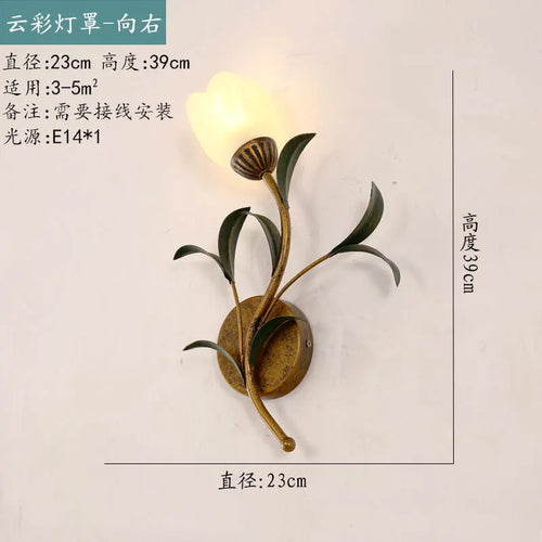 applique murale à led rétro avec fleurs pour décoration élégante - vue 10 sur 12