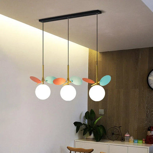 Boule de verre nordique suspension lustre lampe créative salon chambre d'enfants chambre intérieur décoratif Lampurant LED