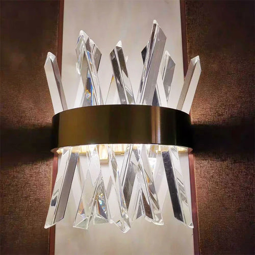 applique murale en cristal doré pour intérieur moderne - vue 3 sur 6