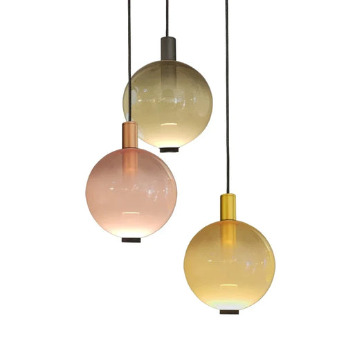 Italy Stained Glass Ball Pendant Lights for Living Room Decoration Kitchen Led Hanging Lamp Bedroom Bar Suspension Luminaire - vue 7 sur 10