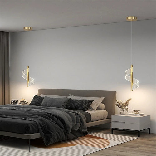 lustre moderne nordique twist light en acrylique pour intérieur élégant - vue 6 sur 12