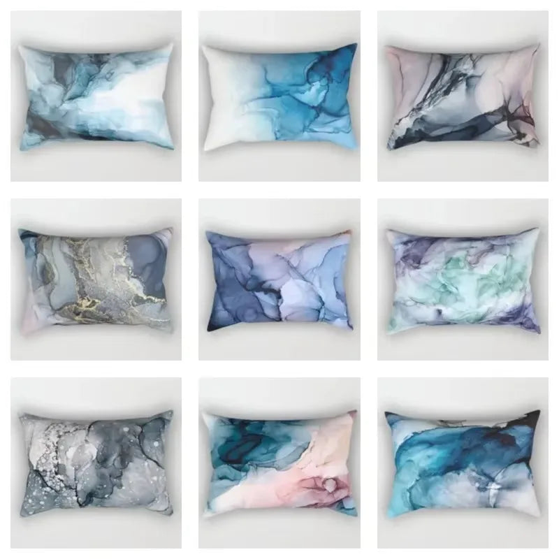 taie d'oreiller rectangulaire décorative style chinois aquarelle 30 x 50 cm