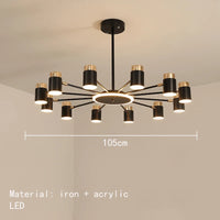 lustre led rotatif en métal pour éclairage de restaurant