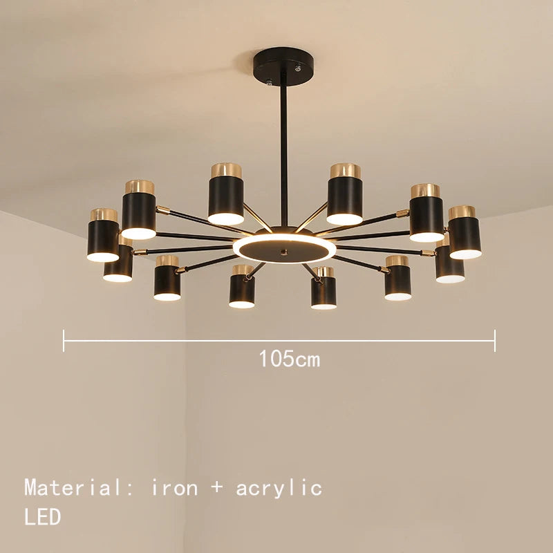 lustre led rotatif en métal avec 3 gradations suspendues