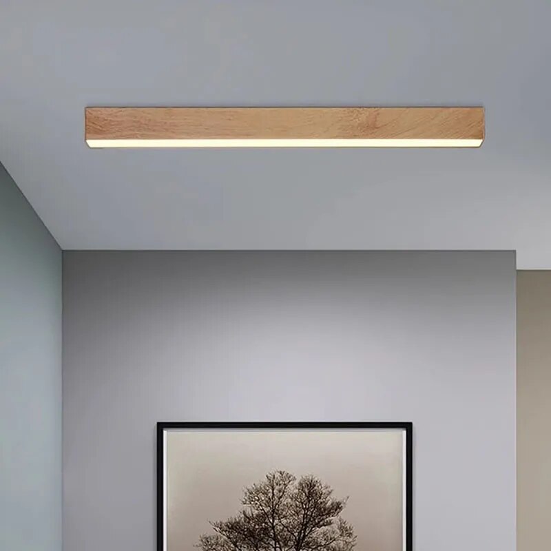 Lustre led bois nordique minimaliste