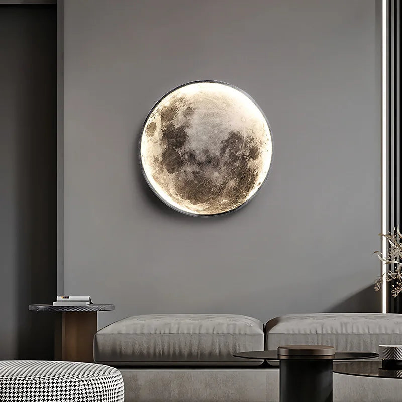 applique murale moderne en forme de lune éclairage décoratif 3D - vue 2 sur 16