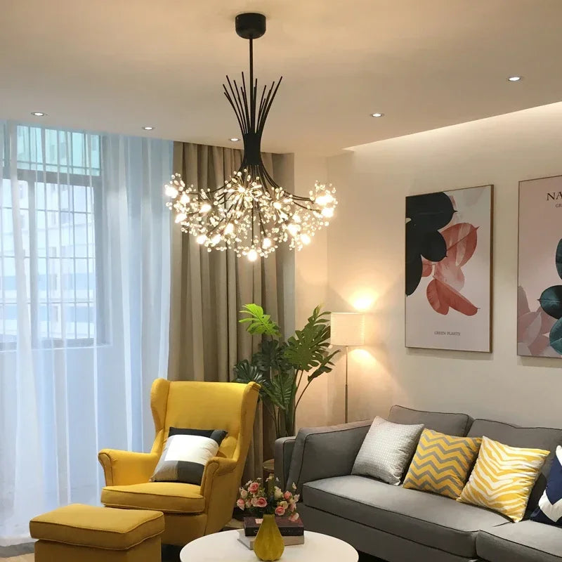 Dandelion Chandelier Nordic Pendant Lamp Ceiling Suspension Hanging Light for Living Ding Room - vue 5 sur 10