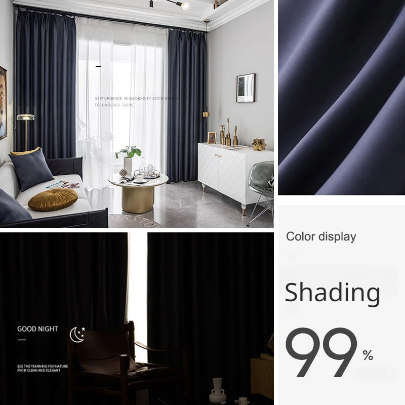 Rideau occultant épais style moderne minimaliste salon chambre - vue 18 sur 19