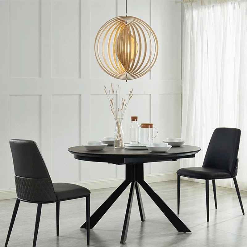 suspension en bois design nordique pour restaurant - vue 4 sur 12