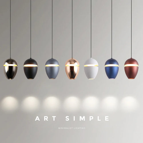 Suspension LED design intérieur de couleur cuivrée