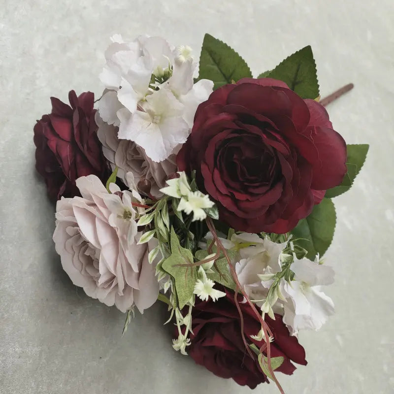 bouquet de roses en soie pour décoration de mariage et jardin - vue 13 sur 15
