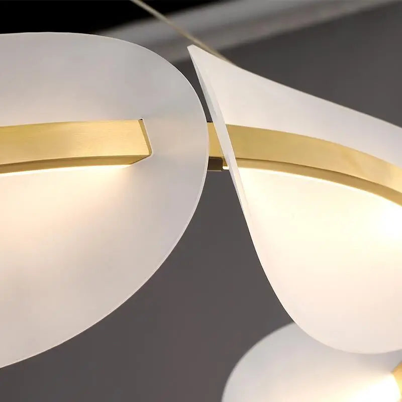 lustre nordique led en acrylique avec design de pétale - vue 4 sur 9