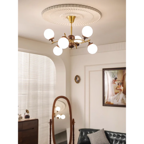 lustre en bois et verre style rétro américain pour cuisine et restaurant
