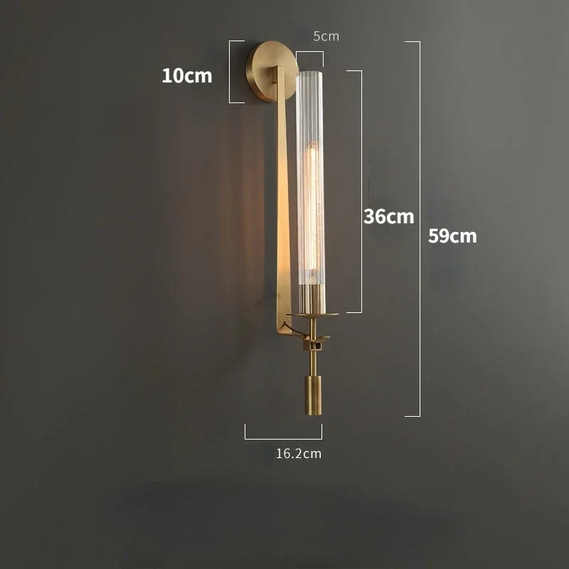 applique murale led moderne décoration en laiton créative - vue 3 sur 8