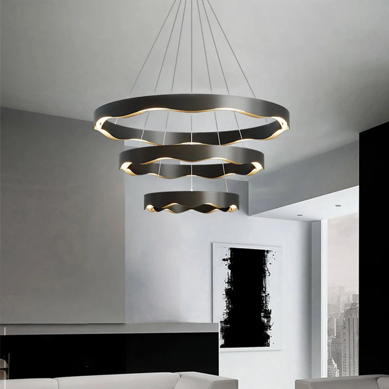 lustre nordique créatif led minimaliste moderne rond