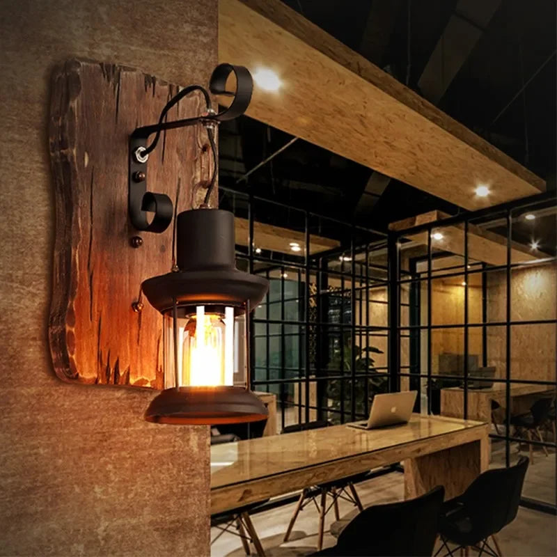 appliques murales led en bois style industriel pour décoration - vue 6 sur 21