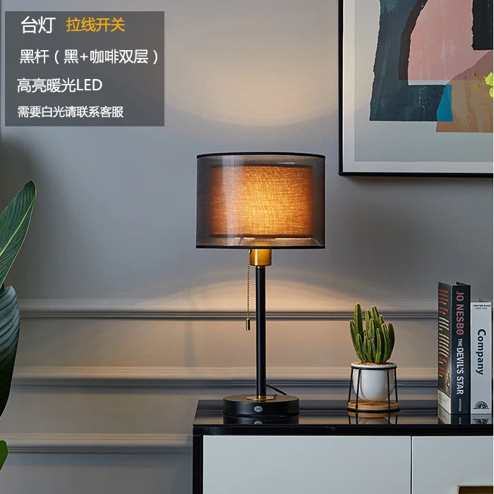 lampe de table en tissu vintage nordique design luxe - vue 8 sur 10