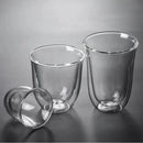 Lot 2 tasses verre double paroi isolant café