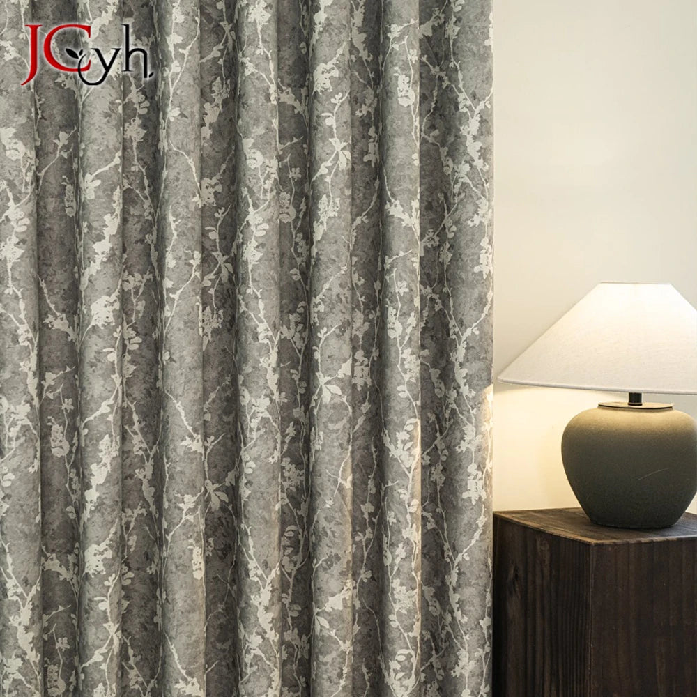 Rideau occultant floral style moderne pour salon chambre - vue 4 sur 9