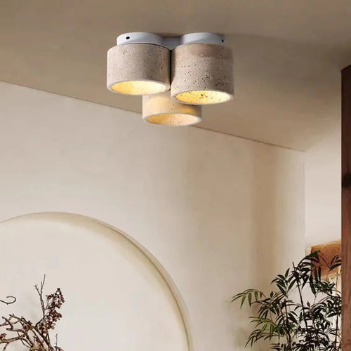 plafonnier en marbre naturel lampe suspendue pierre - vue 3 sur 7