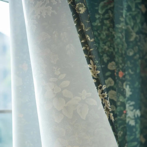 Rideau moderne translucide motif feuilles pour salon chambre - vue 5 sur 8