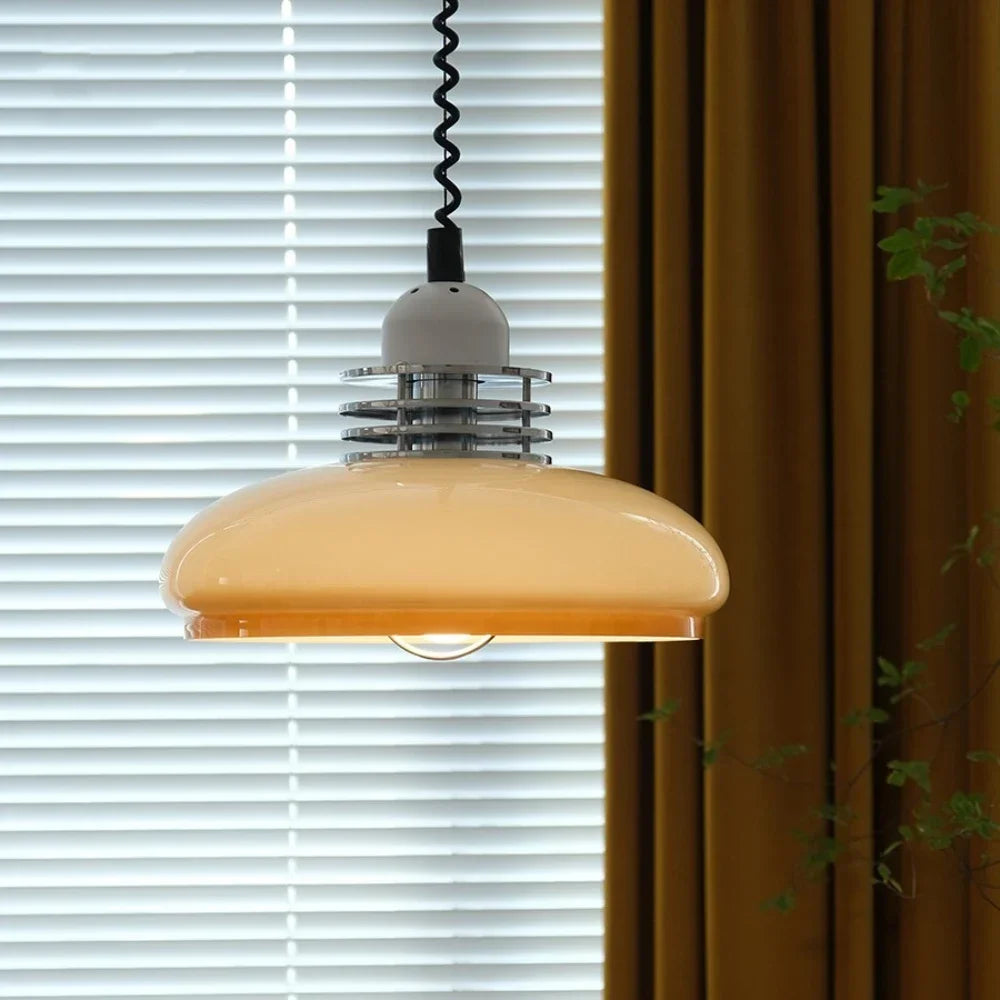 lustre suspendu rétractable style médiéval bauhaus
