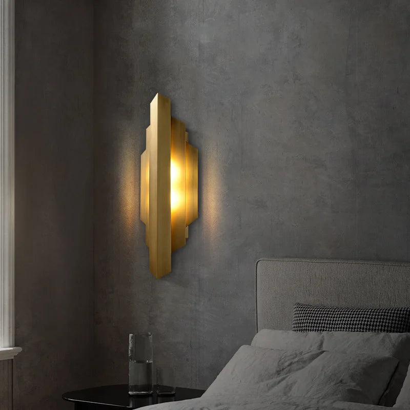 applique murale moderne en acier inoxydable doré pour escaliers