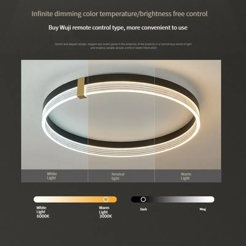 plafonnier led moderne avec télécommande design épuré et élégant - vue 6 sur 14