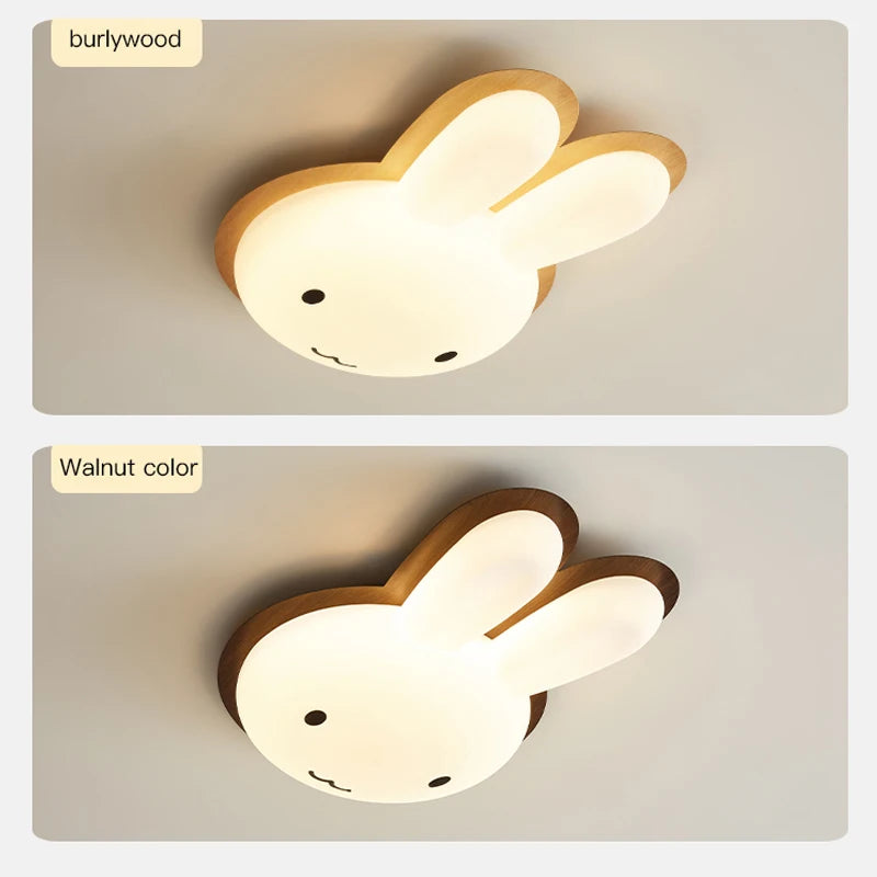 lustre moderne pour enfant avec design lapin en bois - vue 4 sur 12