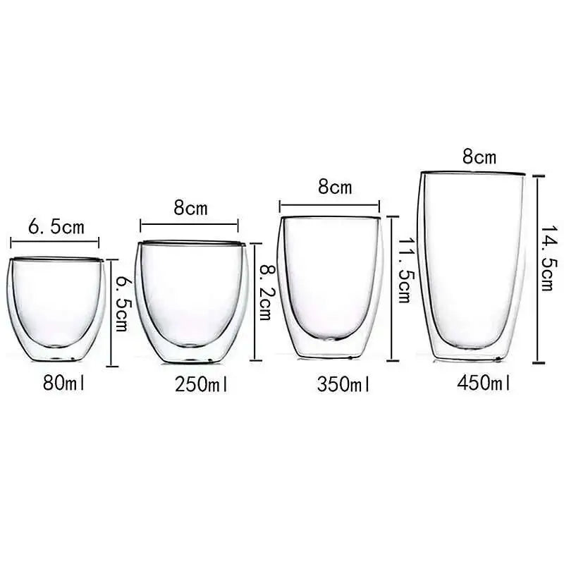 Lot tasses verre borosilicate double paroi isolant - vue 6 sur 7