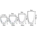 Lot tasses verre double paroi isolant borosilicate