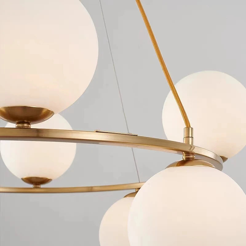suspension en verre blanc design nordique pour intérieur décoratif - vue 5 sur 10