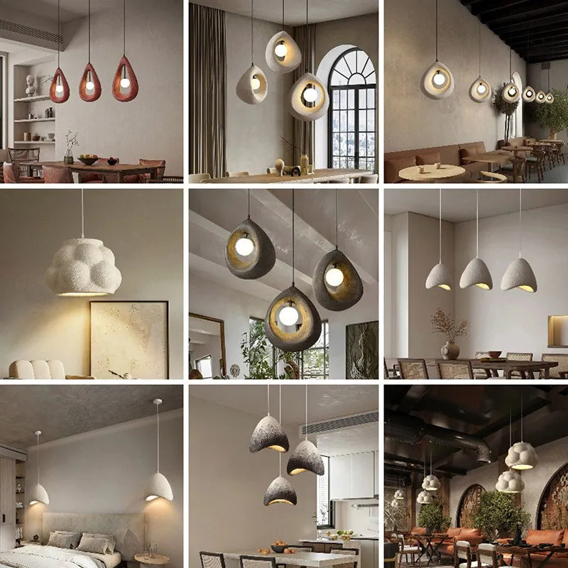 Nordique Wabi Sabi suspension LED lumières salle à manger salon Bar Loft chambre minimalisme suspendre lampes décor à la maison éclairage intérieur lampe