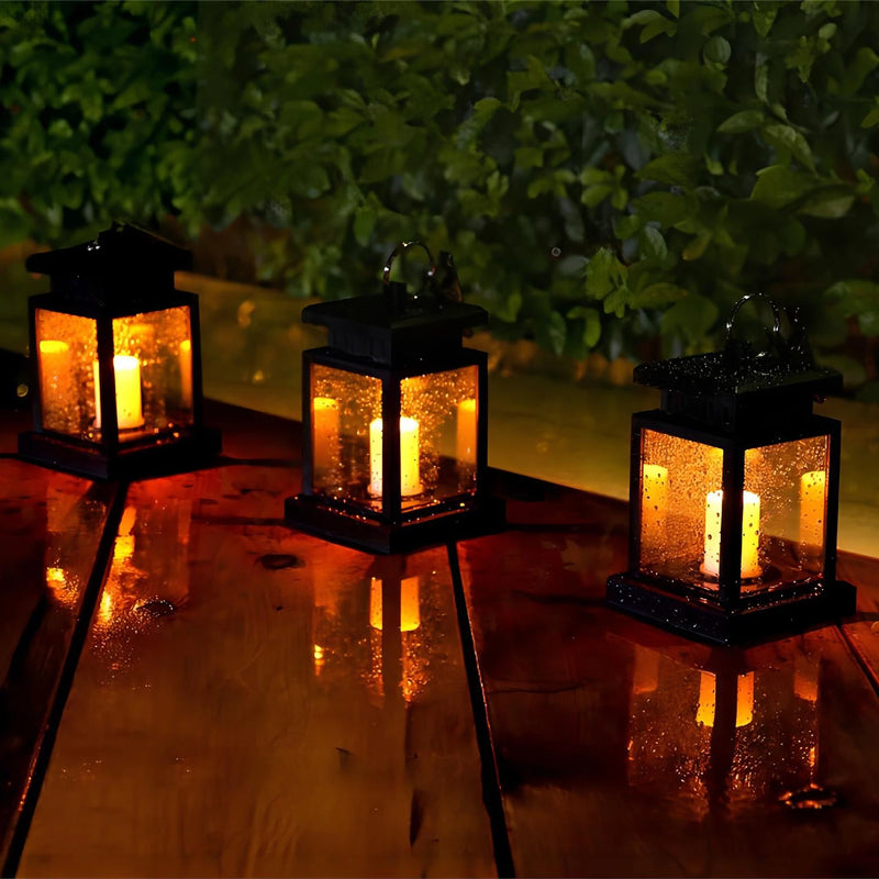 LED lumières solaires bougie lanterne extérieure palais lanterne lampe de jardin avec crochet paysage éclairage lampadaires étanche noël