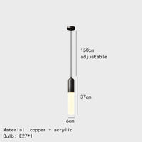 suspension de luxe en laiton avec ampoule en acrylique