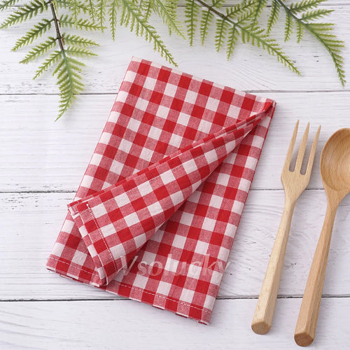 Serviette de table vichy coton style champêtre réutilisable