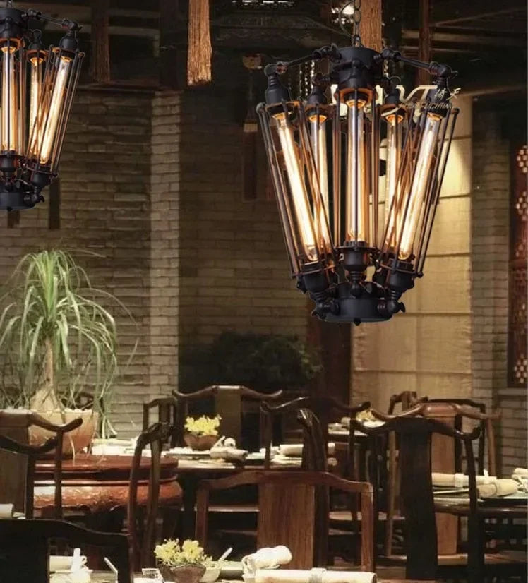 Edison ampoules lumières lustres suspension Art déco Abajur lumières noir moderne grandes lampes de Lustre créatives