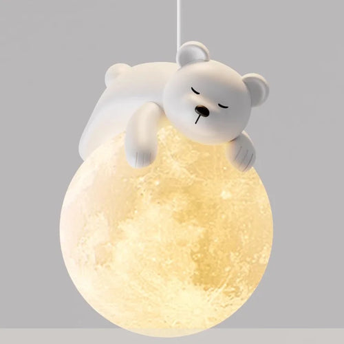 Lustre de chambre d'enfant moderne minimaliste petit ours suspension LED lumières chambre chevet décoration de la maison luminaire suspendu