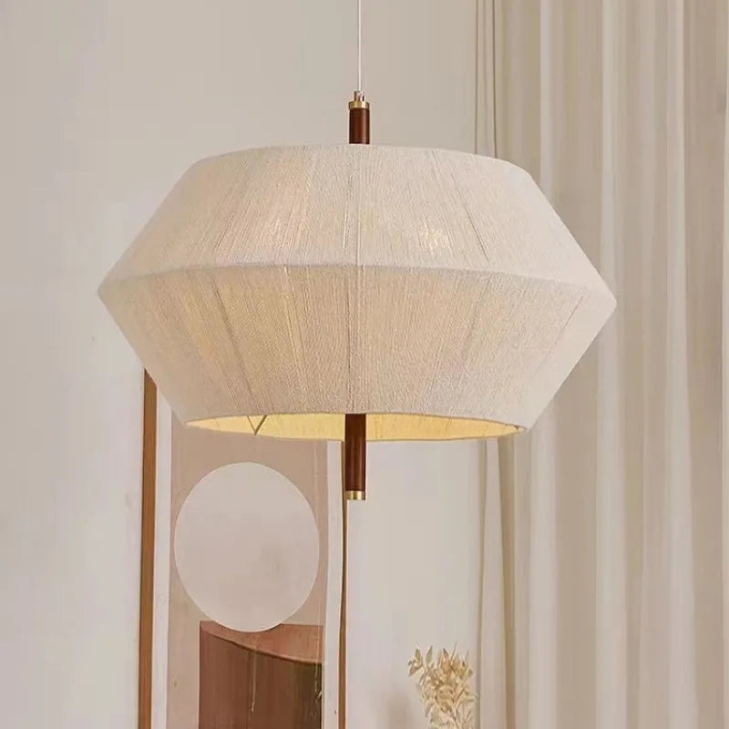 lustre en fil de coton nordique style wabi sabi pour décoration intérieure - vue 3 sur 9