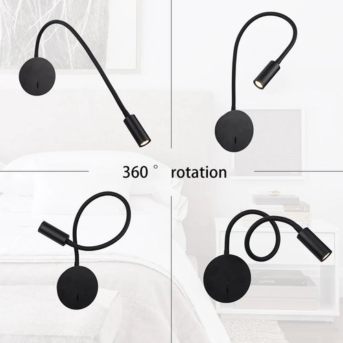lampe de bureau flexible gys avec interrupteur et liseuse led - vue 4 sur 9