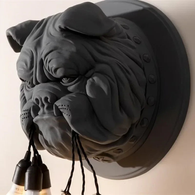 applique murale vintage à motif bouledogue en résine - vue 5 sur 14