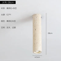 plafonnier japonais en pierre cylindrique au style minimaliste rétro
