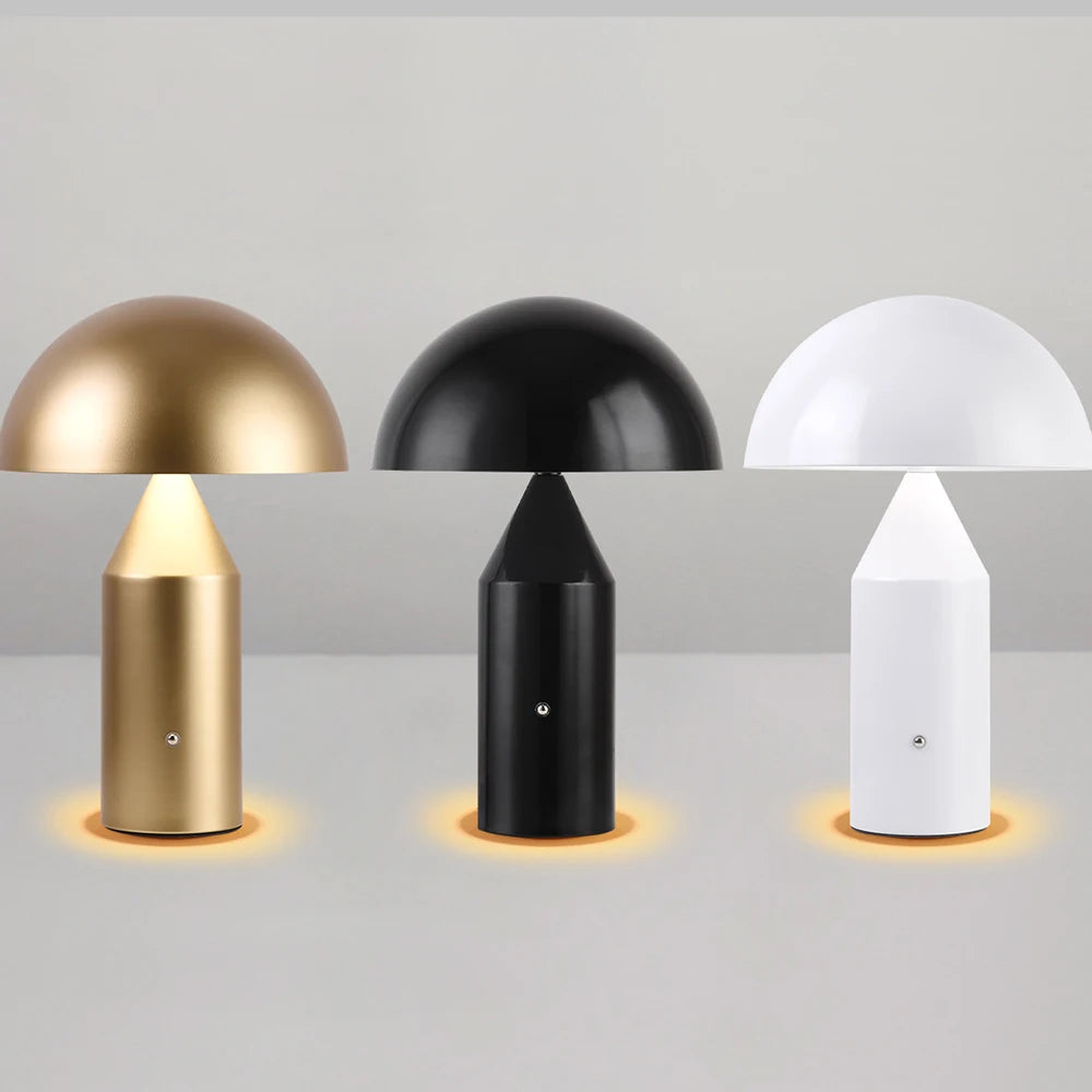 Lampe de table Portable lampe champignon led rechargeable interrupteur tactile veilleuse salle à manger chambre lampe de chevet - vue 3 sur 9