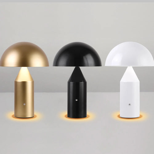 Lampe de table Portable lampe champignon led rechargeable interrupteur tactile veilleuse salle à manger chambre lampe de chevet - vue 4 sur 9