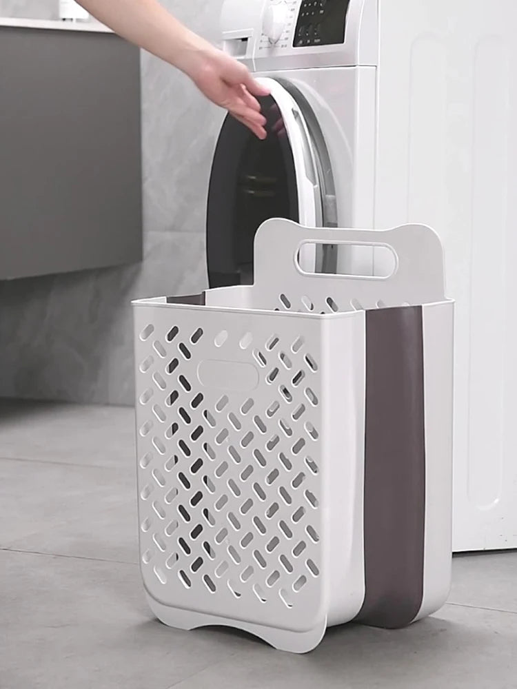 panier de rangement pliable à suspendre pour linge sale - vue 3 sur 19