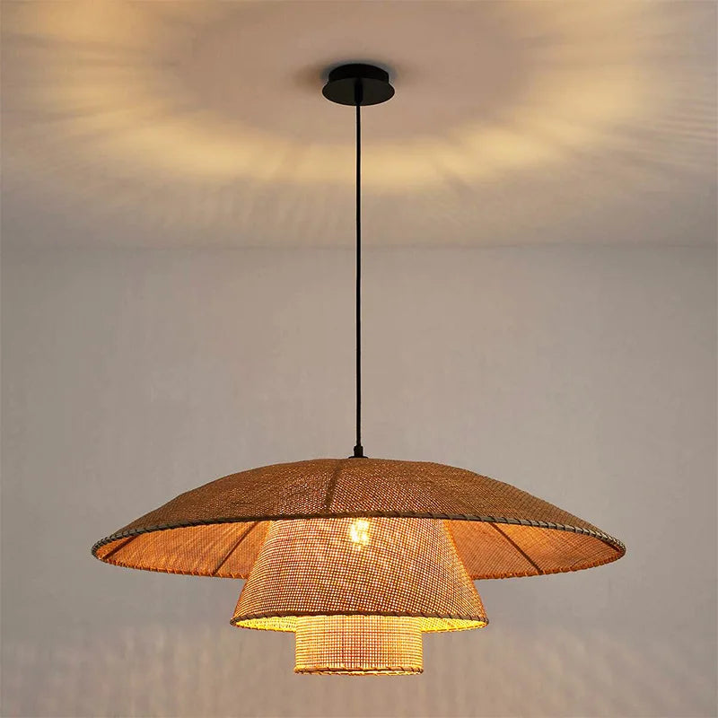 suspension en rotin style japonais pour ambiance zen - vue 3 sur 9