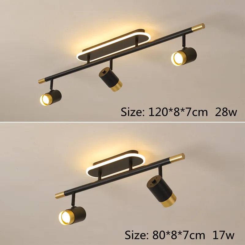 Lustre noir Led moderne intérieur