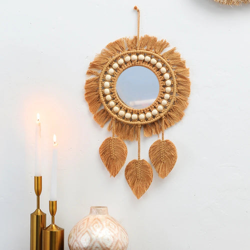 miroirs muraux ronds décoratifs tissés à la main pour la maison - vue 9 sur 8